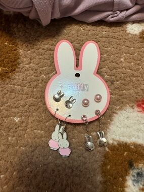 Miffy Pink Bunny Earring Set - new and adorable!!!